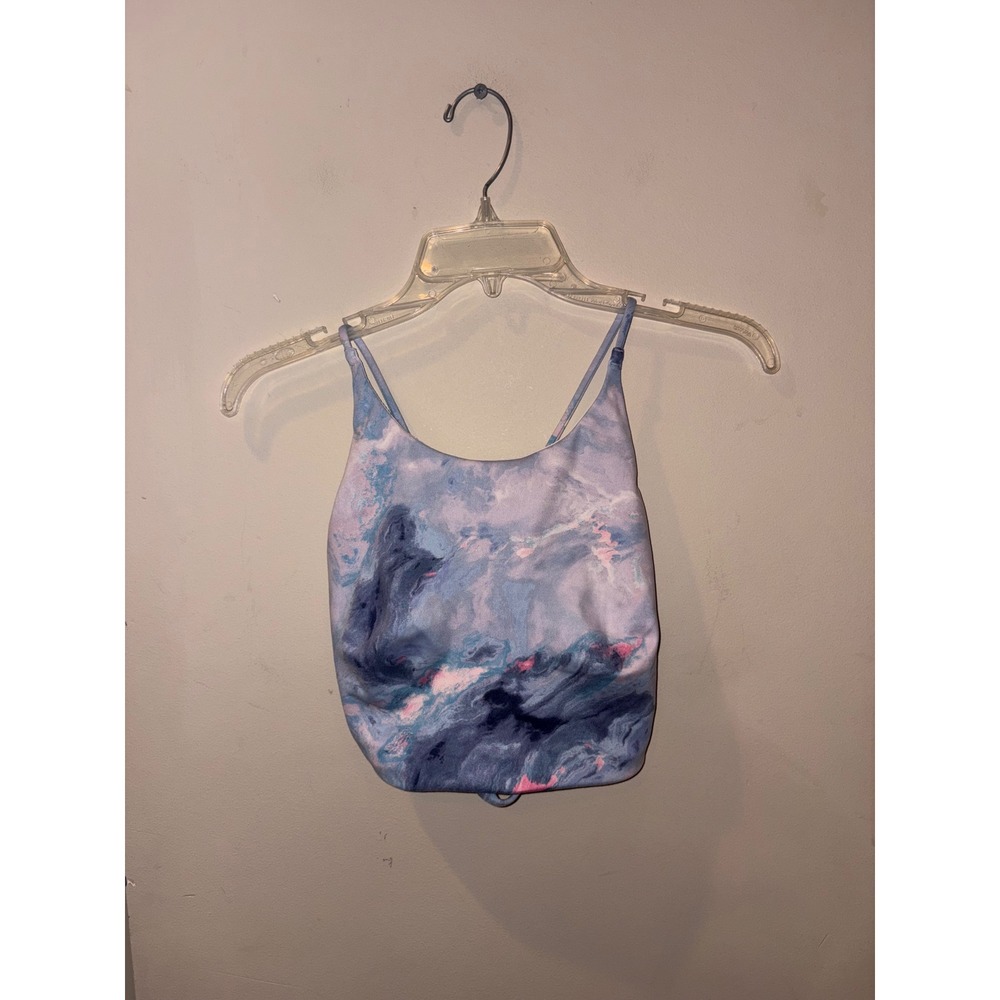Victoria secret  Women Blue Purple Pink Abstract M Strappy Athletic Crop Top Bra